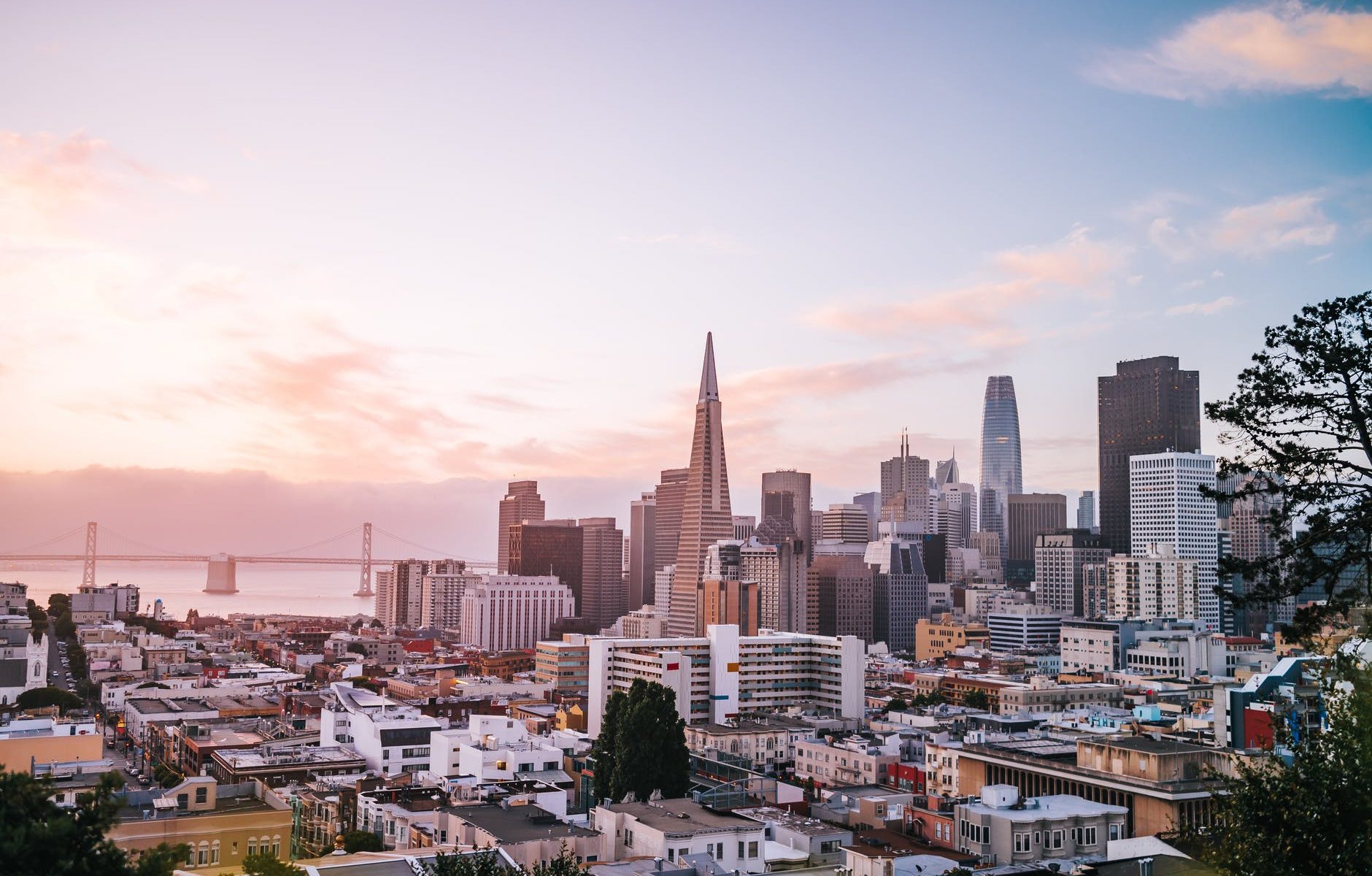 city skyline during golden hour